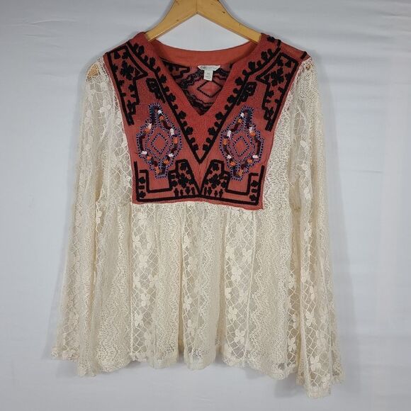Cato White Casablanca Embroidered Lace Top - Picture 4 of 11